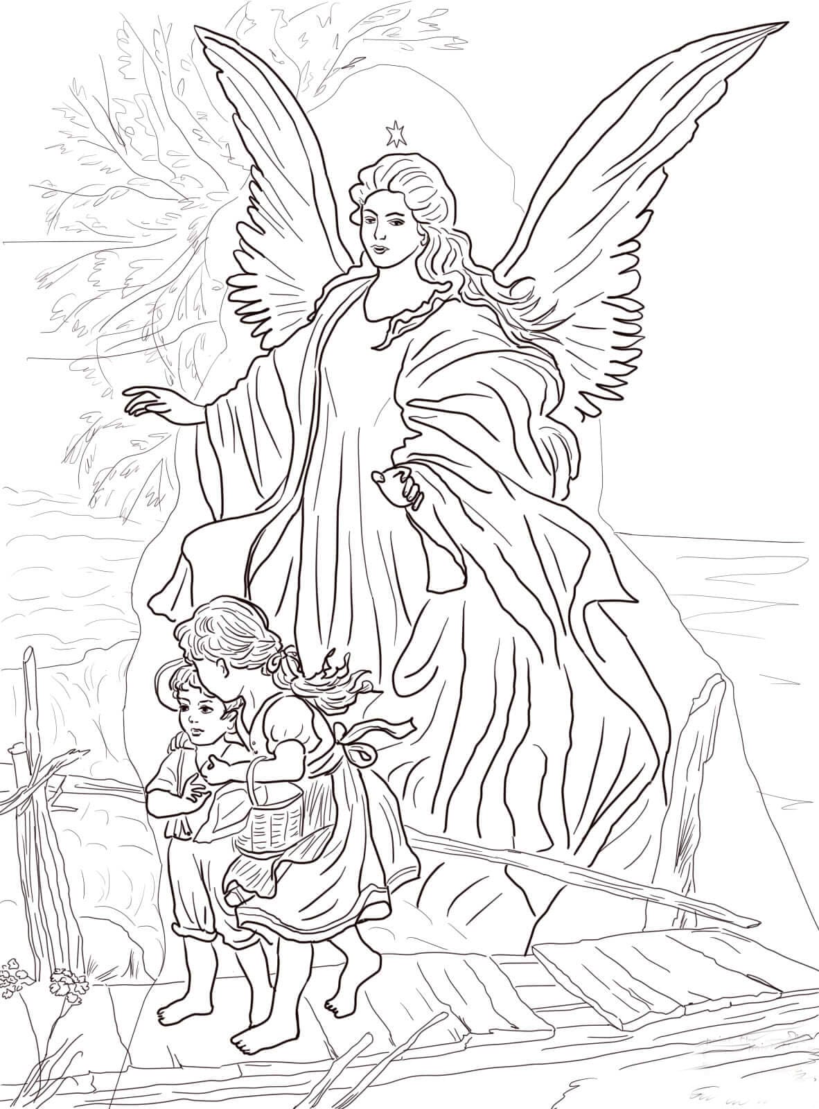 Раскраски Ангелы. Раскраска 26