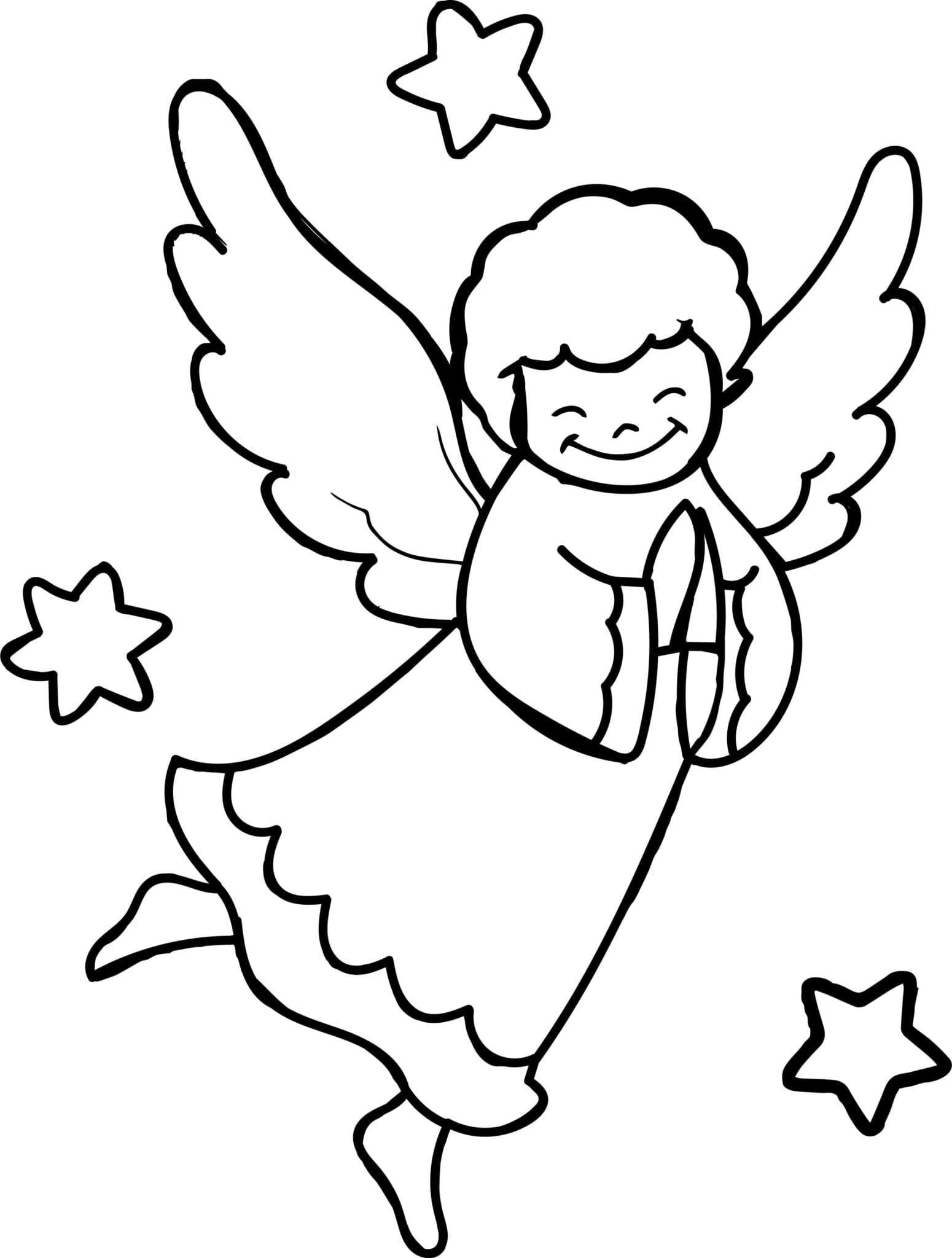 Раскраски Ангелы. Раскраска 48