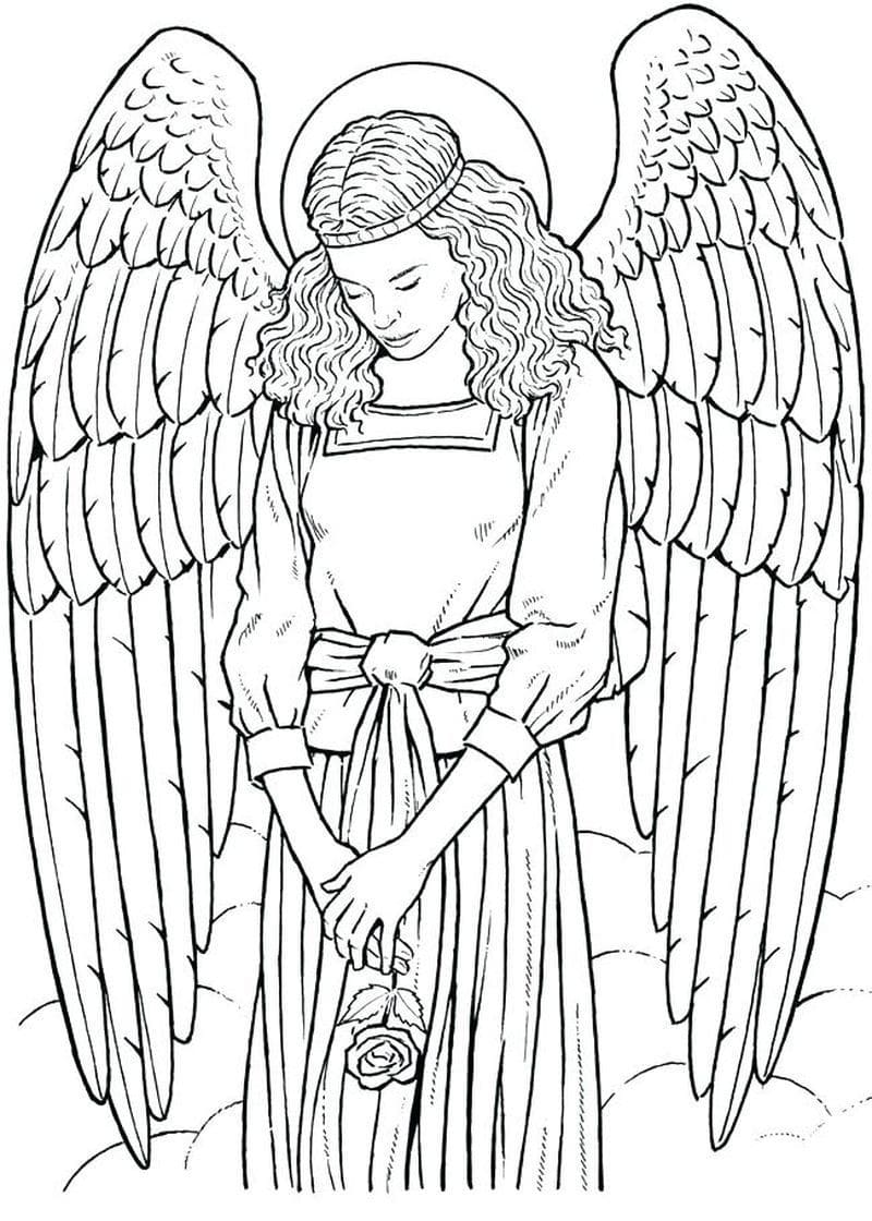 Раскраски Ангелы. Раскраска 6