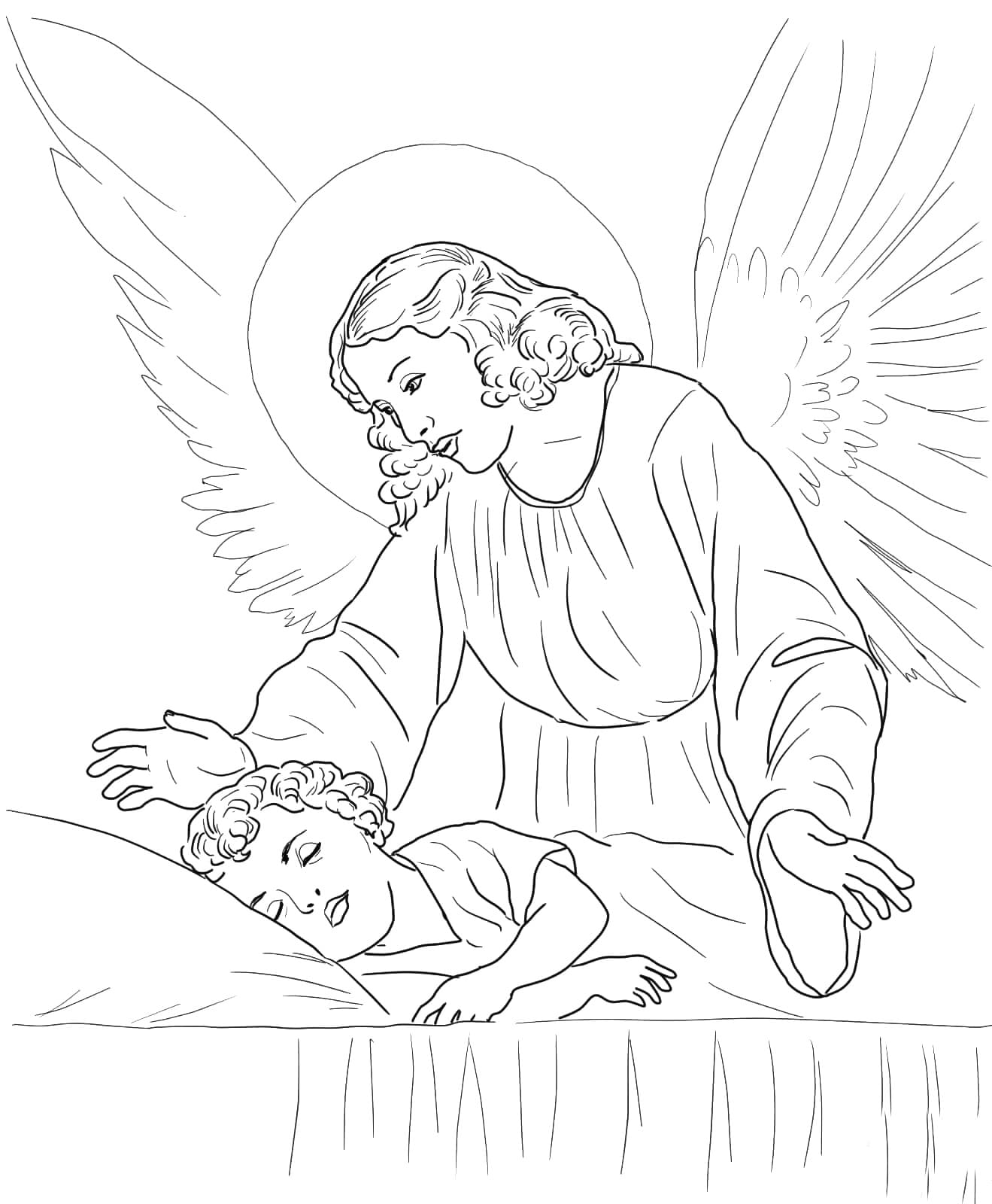 Раскраски Ангелы. Раскраска 67