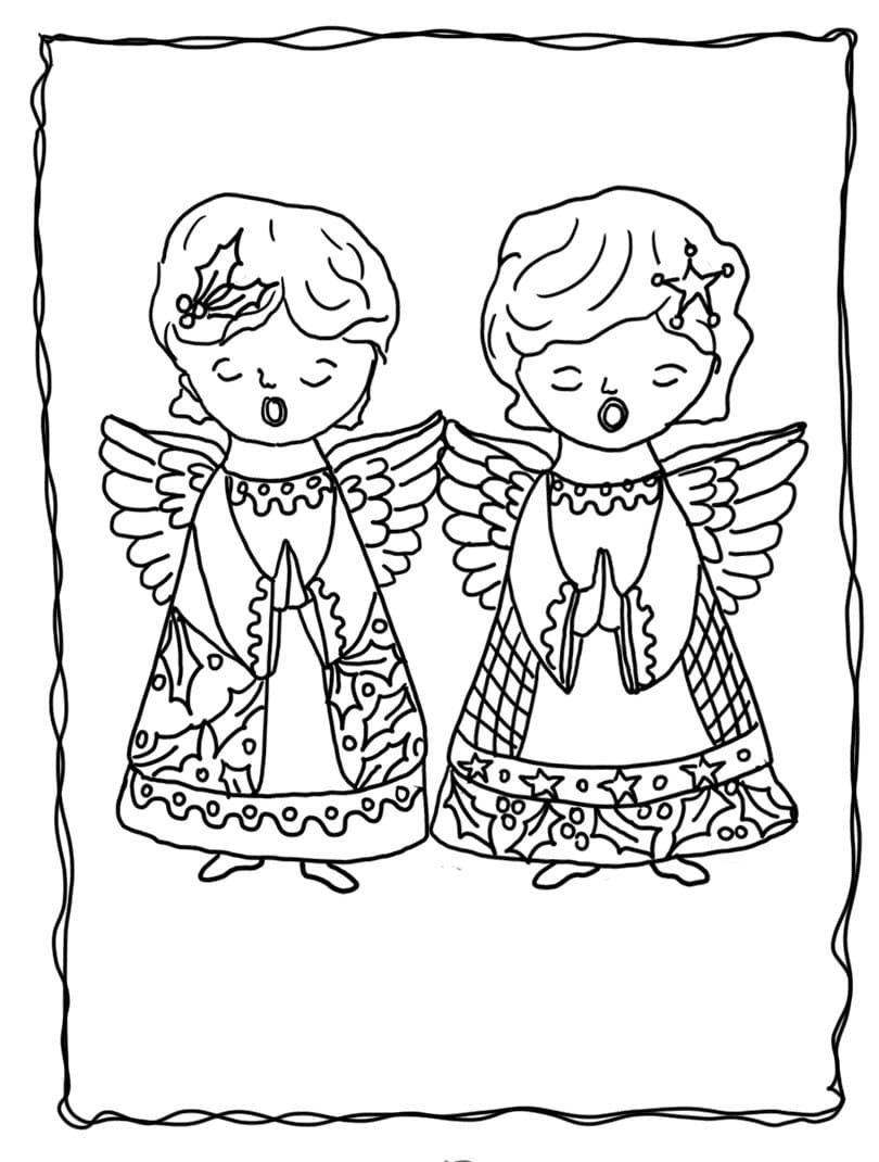 Раскраски Ангелы. Раскраска 7
