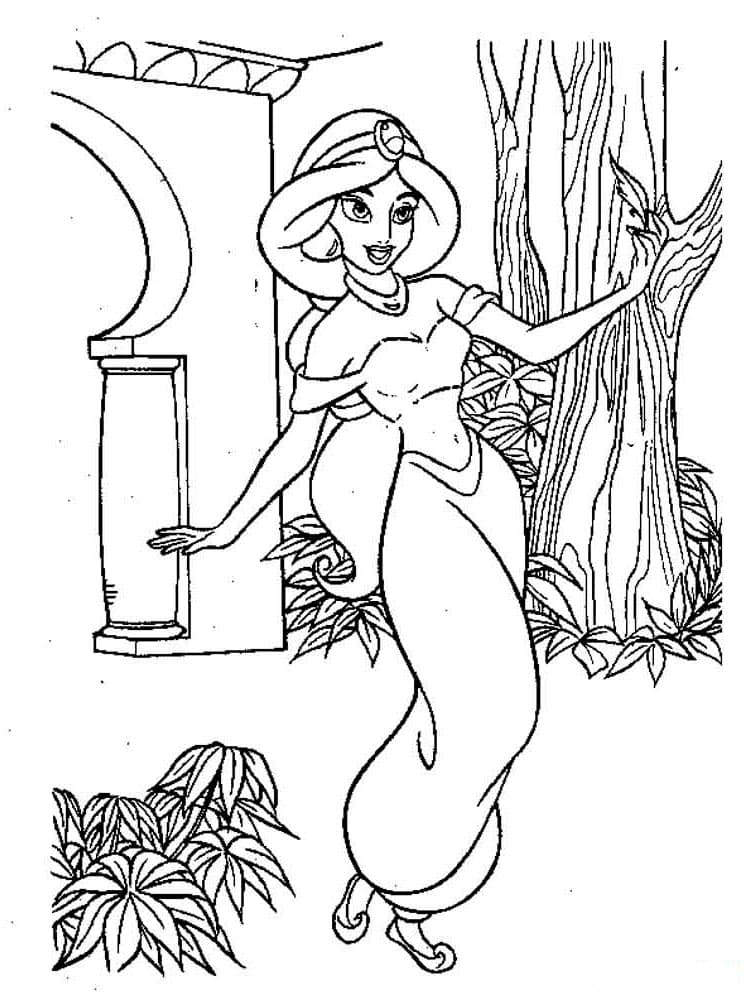 Раскраска принцесса Жасмин. Раскраска 33