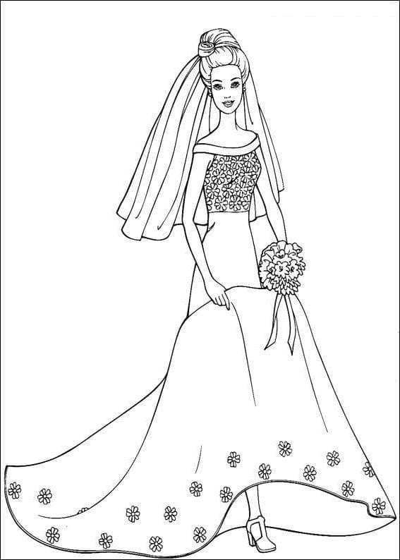 Раскраска жених и невеста. Раскраска 8