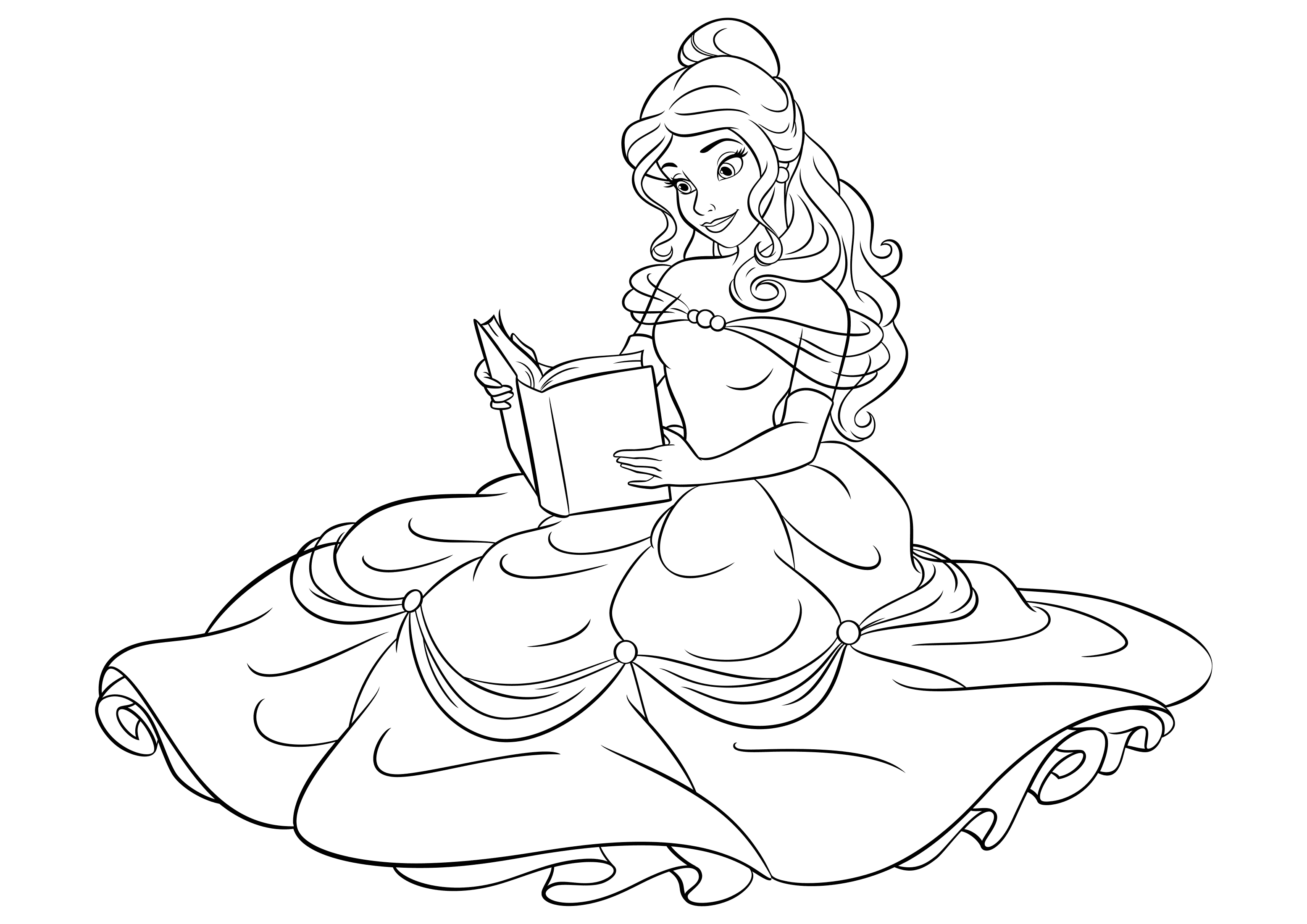 Раскраски принцессы Диснея. Раскраска 10