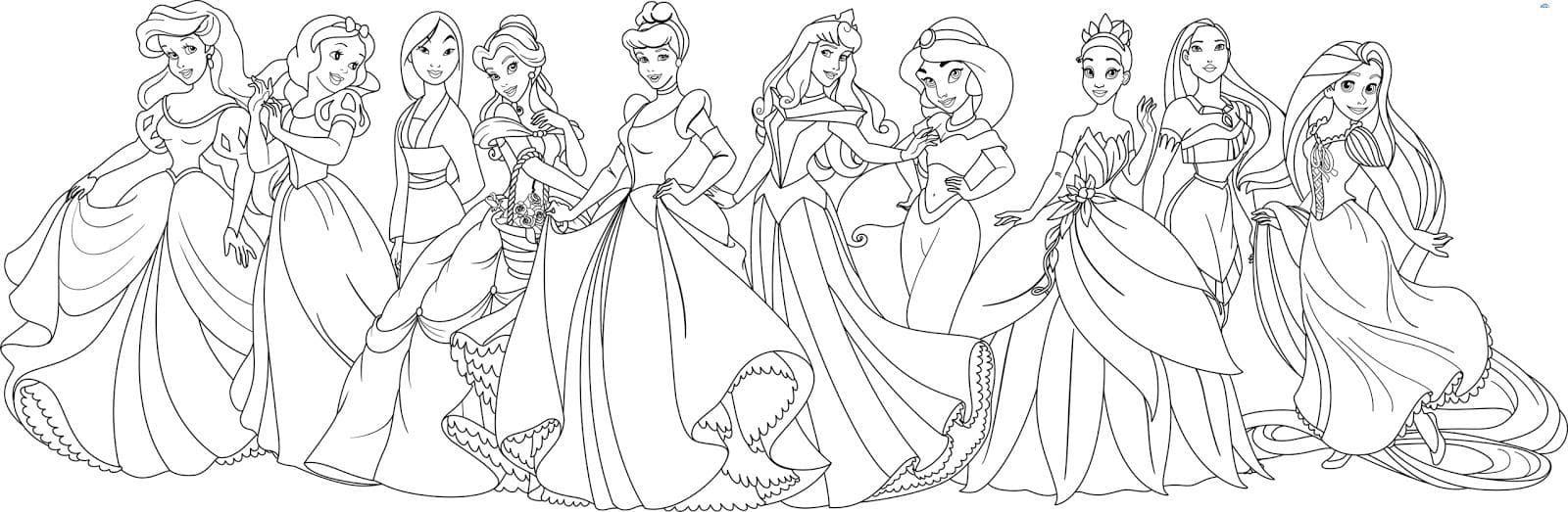 Раскраски принцессы Диснея. Раскраска 13