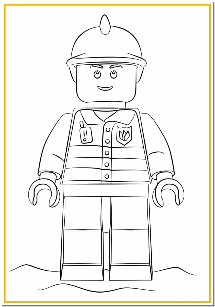 Раскраска Лего пожарные. Раскраска 5