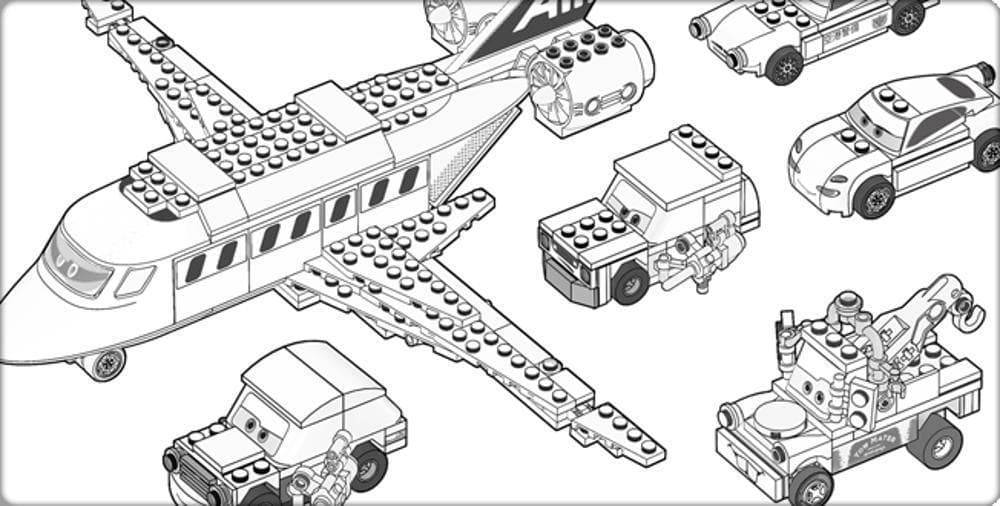 Раскраска Лего машины. Раскраска 3