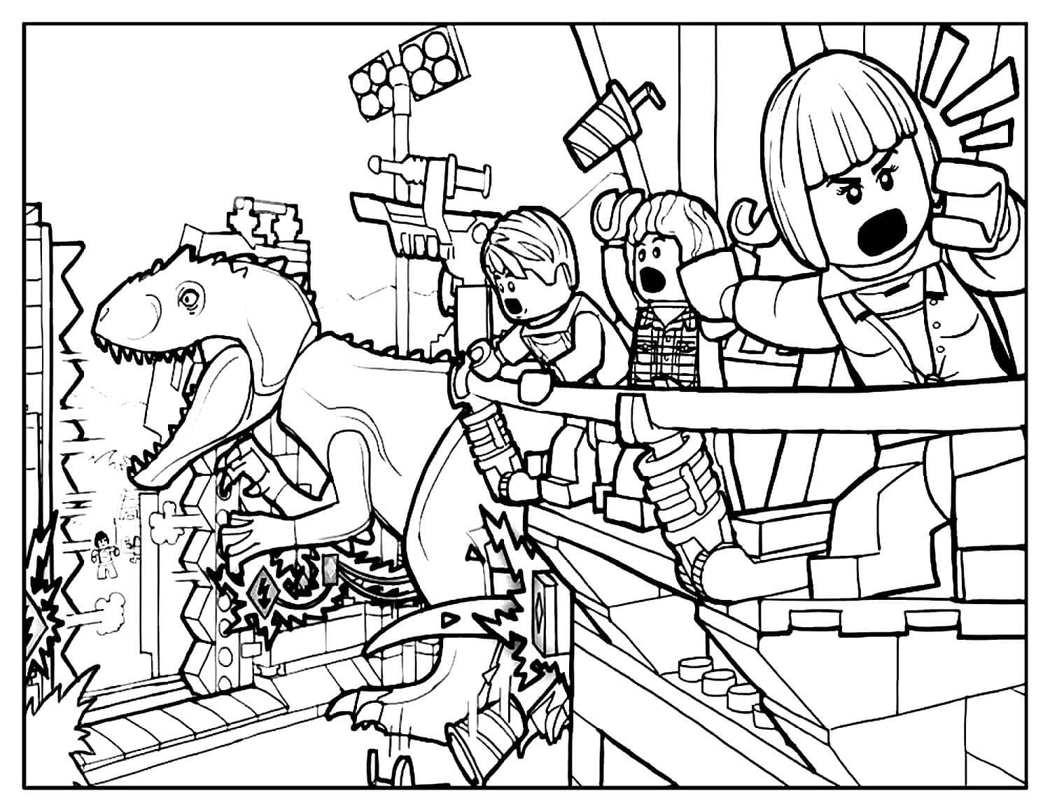 Раскраски Лего Динозавры. Раскраска 18