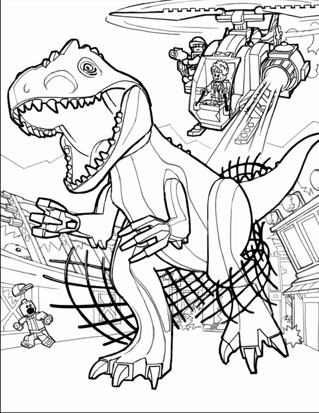Раскраски Лего Динозавры. Раскраска 5