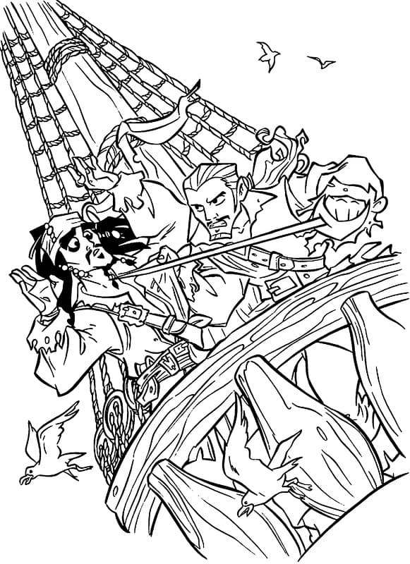 Раскраска Пираты Карибского моря. Раскраска 2
