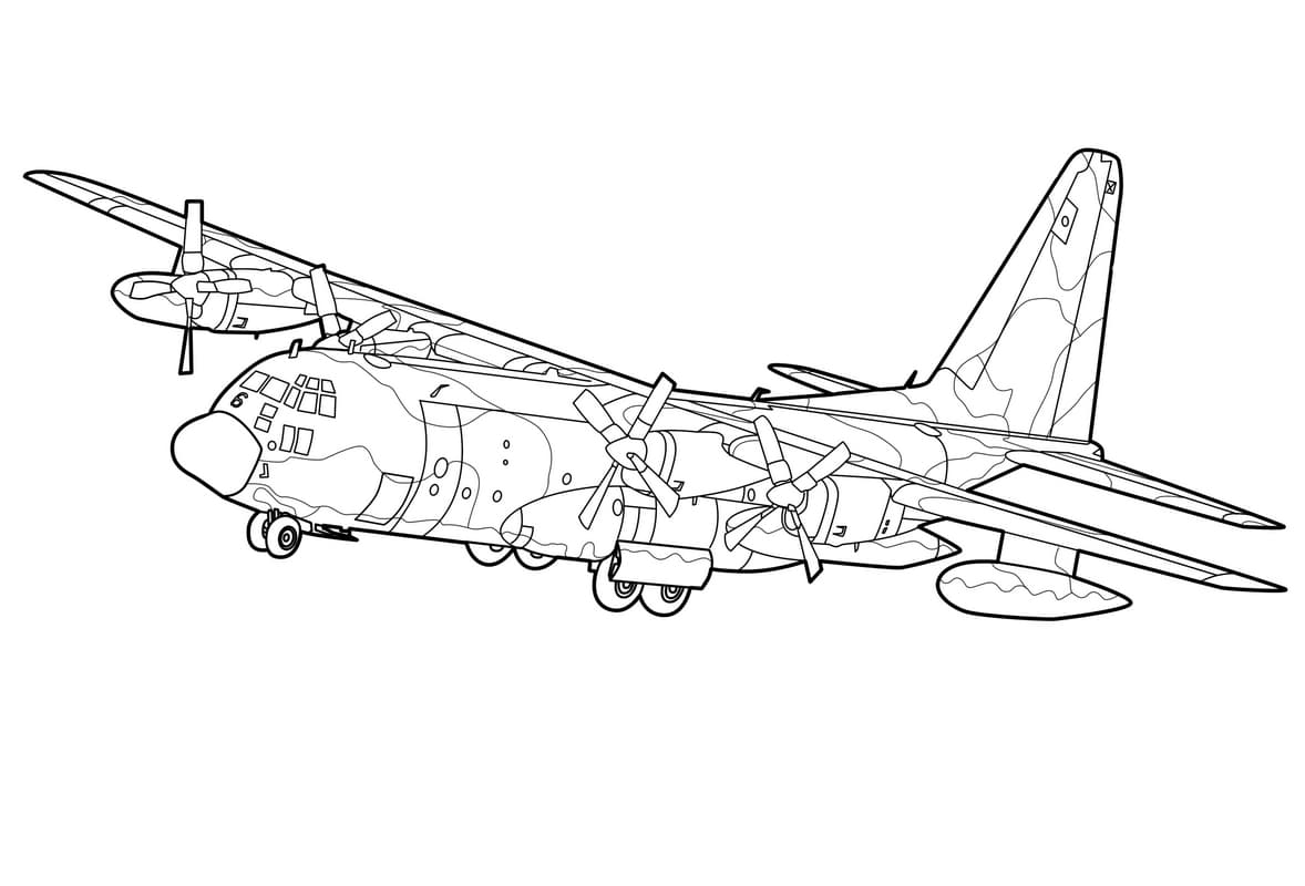 Раскраски Военный самолет. Раскраска 19