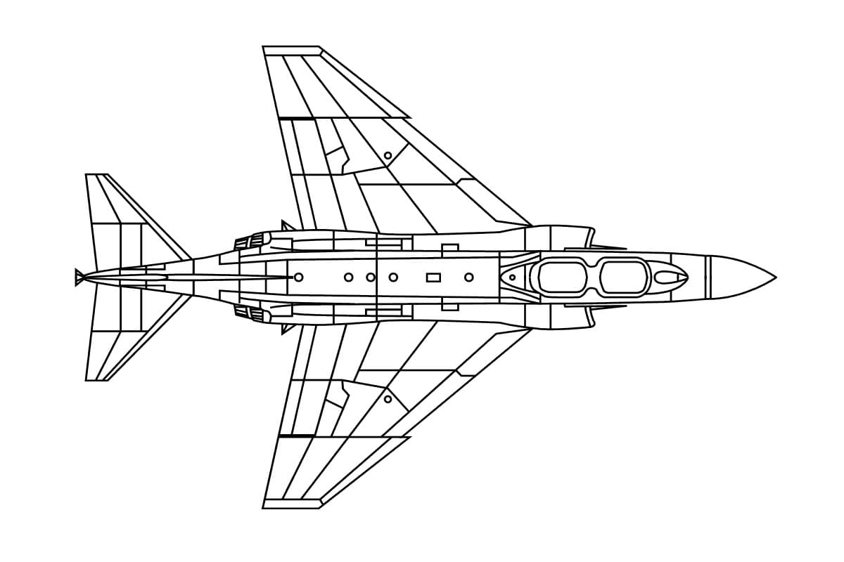 Раскраски Военный самолет. Раскраска 33