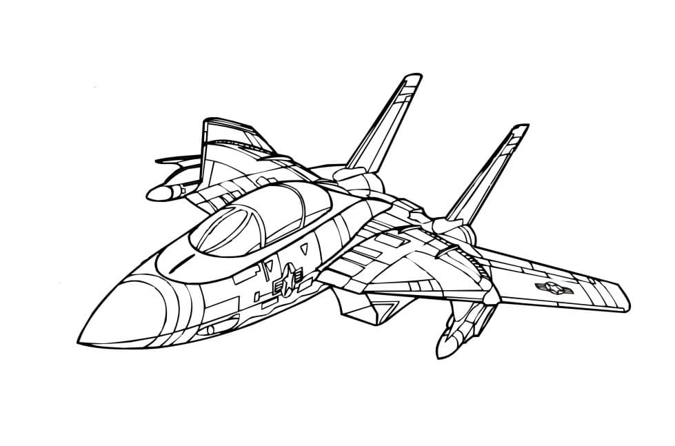 Раскраски Военный самолет. Раскраска 8