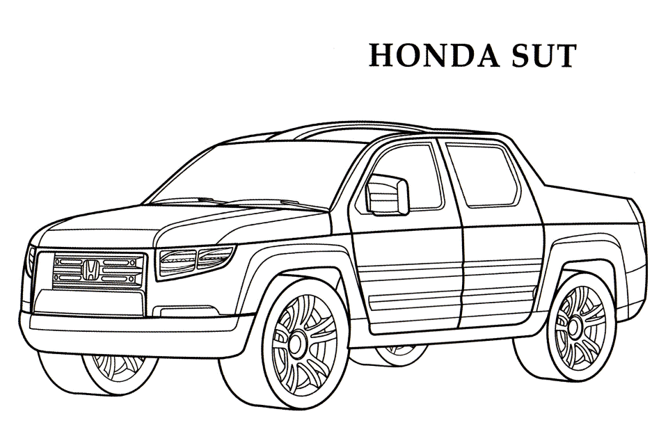 Раскраска Хонда. Раскраска 4