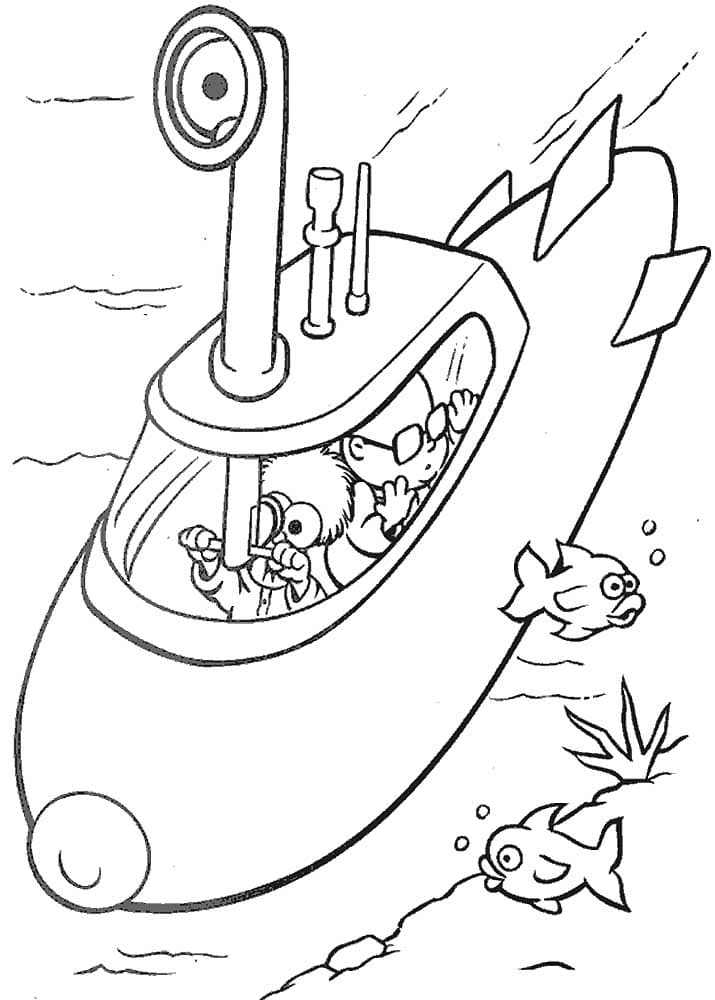 Раскраска Подводная лодка. Раскраска 23