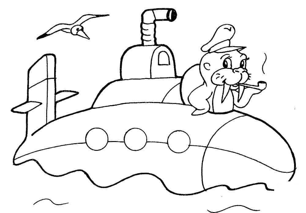 Раскраска Подводная лодка. Раскраска 14