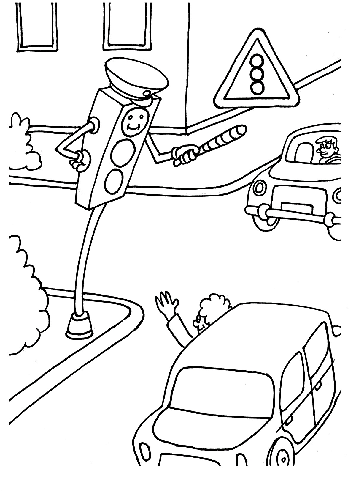 Раскраска Дорожные знаки. Раскраска 3
