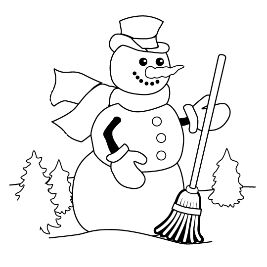 Раскраски Снеговик. Раскраска 14