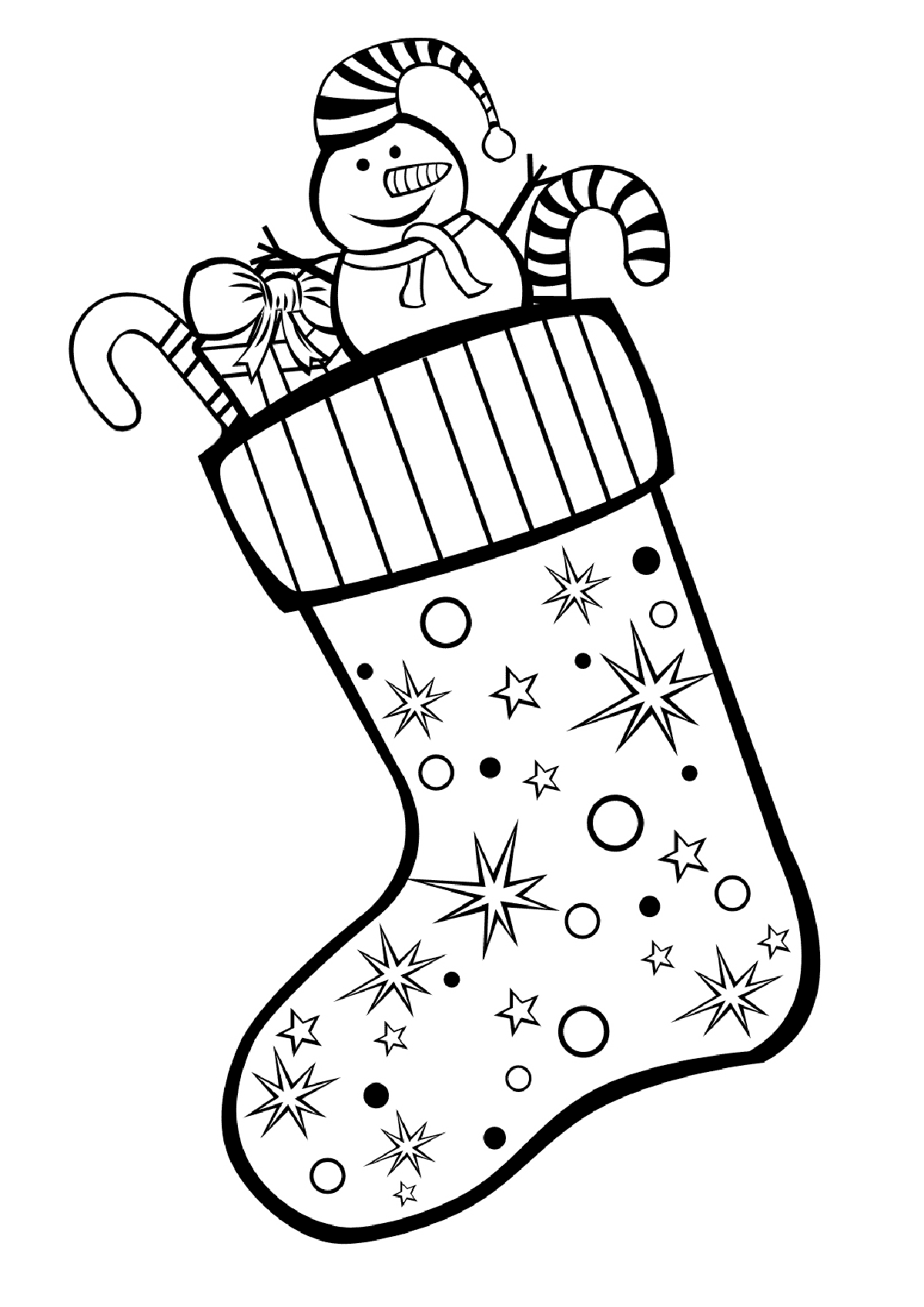 Раскраска Рождественские носки. Раскраска 14