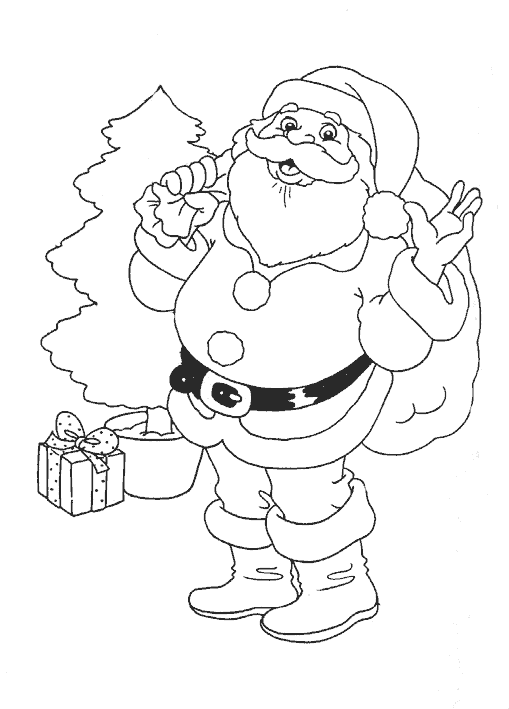 Раскраска Санта Клаус. Раскраска 17