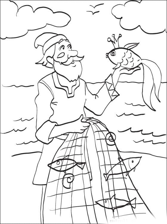 Раскраска Сказка о рыбаке и рыбке. Раскраска 18