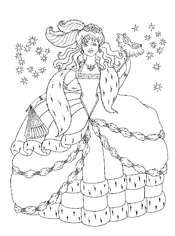 Раскраска Принцесса на горошине. Раскраска 1