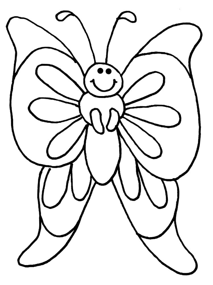 Раскраска Бабочки. Раскраска 16