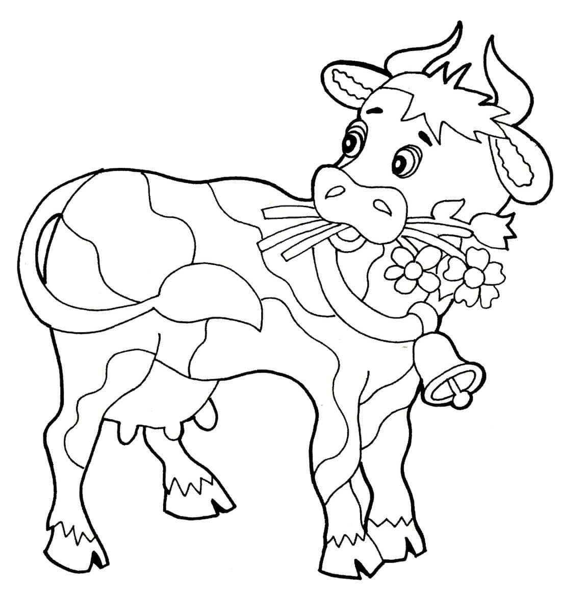 Раскраска Корова. Раскраска 12