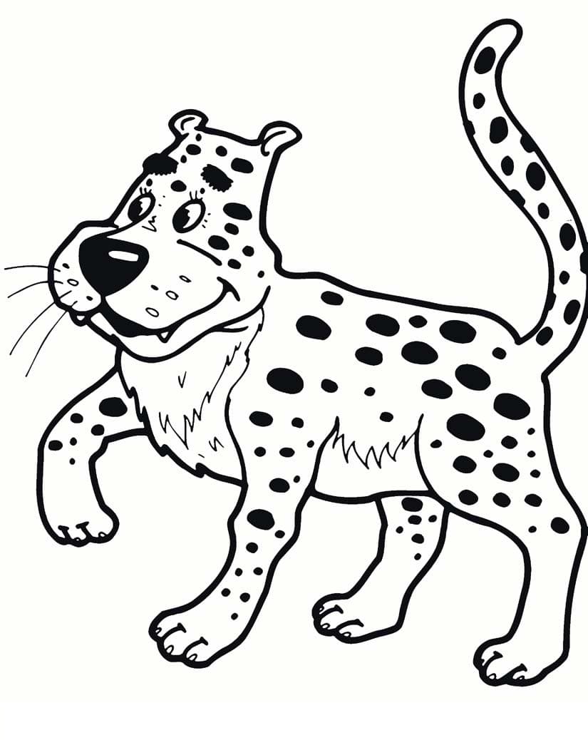 Раскраска Леопард. Раскраска 17