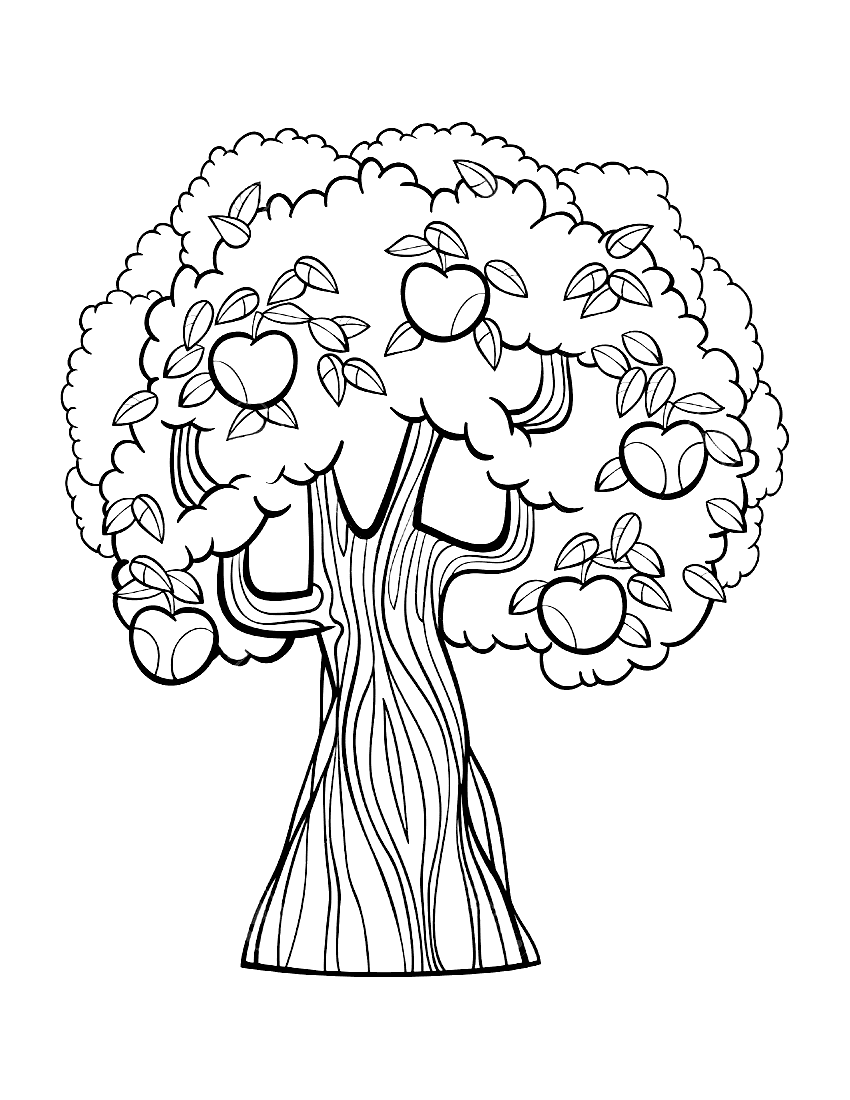 Раскраска Дерево. Раскраска 4